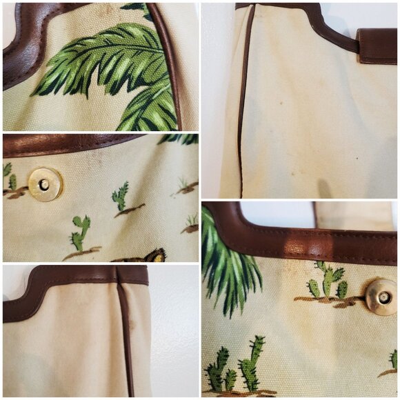 Avon Jungle Oasis Charming Tote & Matching Pouch Set-Leopards Tropical Print - Picture 10 of 16